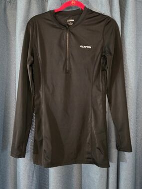 Men's Black Long-Sleeve Half-Zip Performance Top